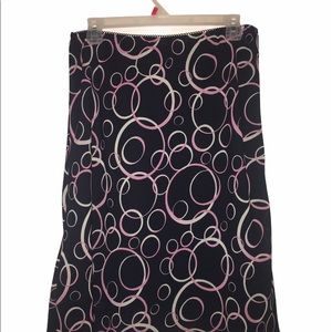 Knee length black skirt